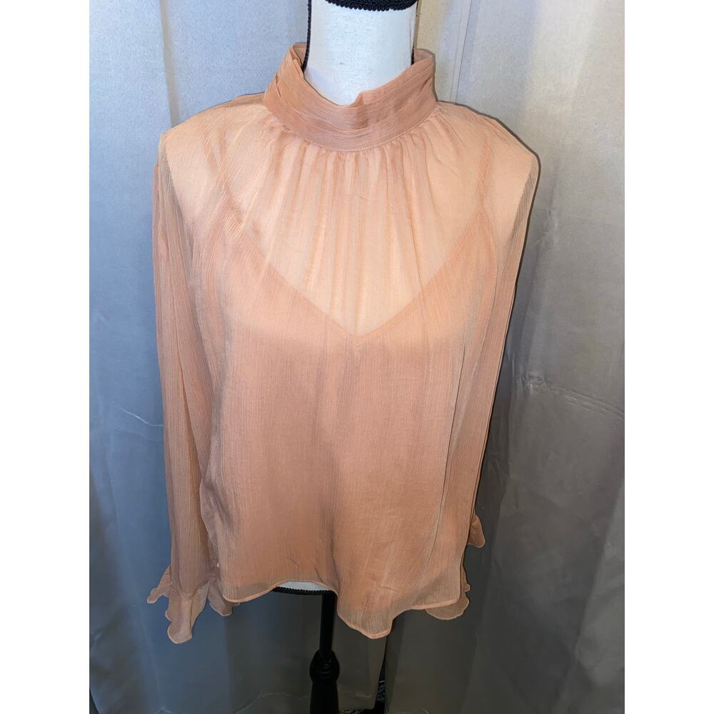 Anthropologie Sheer Peach Blouse